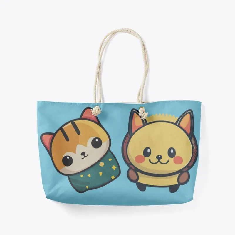 Cute Cat Duo Tote: Purr-fect Accessory!